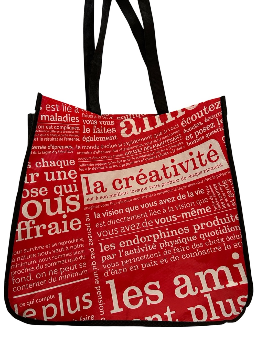 Lululemon Red Graphic manifestos Tote Bag in French large size tote